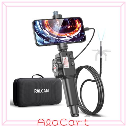 Ralcam ファイバースコープ 先端可動式 工業内視鏡 IP67防水 8.5MM超薄型レンズ HD1080P 内視鏡カメラ 写真撮影＆ビデオ録画 Android/iPh