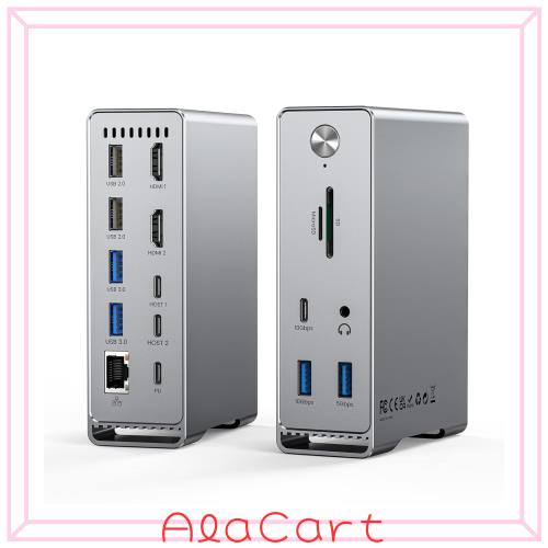 Macbook Pro/Air専用 14-IN-2 ドッキングステーション Type c Dock 3画面モード トリプルディスプレイ対応 MST機能 4K＠60Hz HDMIポート