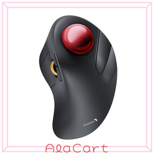 ProtoArc EM03 NL トラックボールマウス 人差し指 静音 無線 2.4GとBluetooth両対応 3台同時接続 ワイヤレスマウス トラックボール USB充