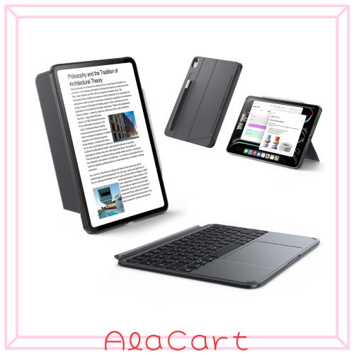 ESR Shift iPad 第11世代(A16, 2025)/第10世代用キーボード付きケース、マグネット脱着式キーボード、縦向き／横向きモード対応、大きい