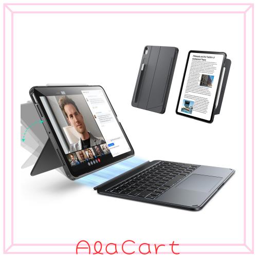 ESR Shift iPad Air 13インチ（M3/M2）用キーボード付きケース、マグネット脱着式キーボード、縦向き／横向きモード対応、大きいトラック