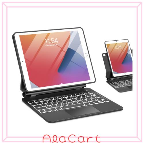 TabletKeyer Magic iPad 第9世代 第8世代 第7世代 10.2インチ用ケース キーボード付き トラックパッド フローティングレインボー バック