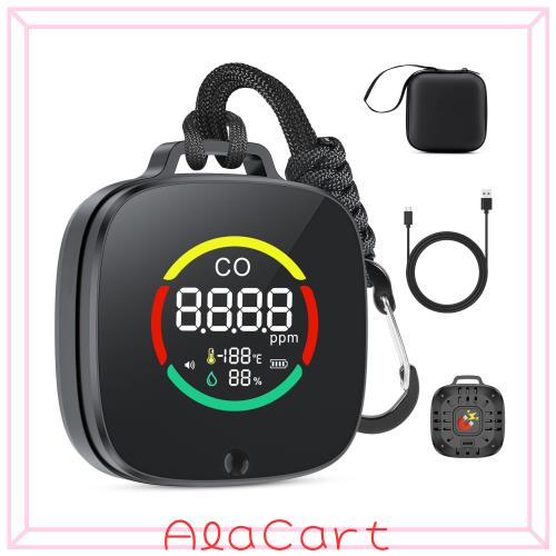 一酸化炭素チェッカー 日本製センサー搭載【240時間連続作動】 3in1 CO濃度/湿度/温度検知 充電式 磁石付き 一酸化炭素検知器 COアラーム 4,862円
