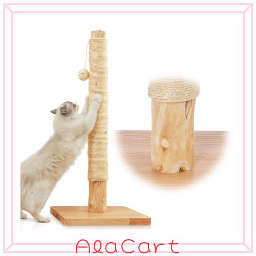 KONELCARE 猫爪とぎポール 89cm 天然木製 大型猫対応