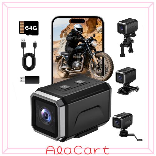 LXMIMI アクションカメラ 4K WiFi GPS IP65防水 Vlog用 64GBカード付