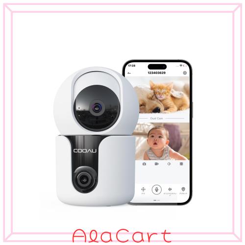 COOAU 防犯カメラ 2in1デュアルレンズ 6MP 360°自動追跡 2.4G/5G Wi-Fi