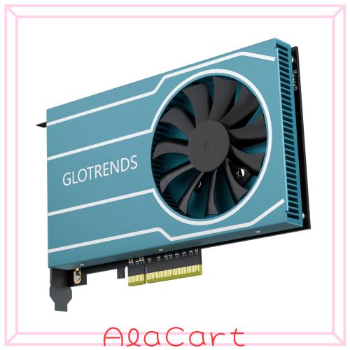 GLOTRENDS PA44 クワッド M.2 NVMe から PCIe 4.0 x8 への変換アダプターカード（IX8024 コントローラー搭載）、PCIe 分岐機能対応、Wind