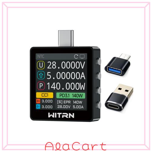 K2 USB 電圧電流テスター ？ PD3.1 / EPR 28V 対応プロトコルチェッカー、1.54インチIPSカラーディスプレイ、3.3〜36V / 6A 測定、USB-C 充