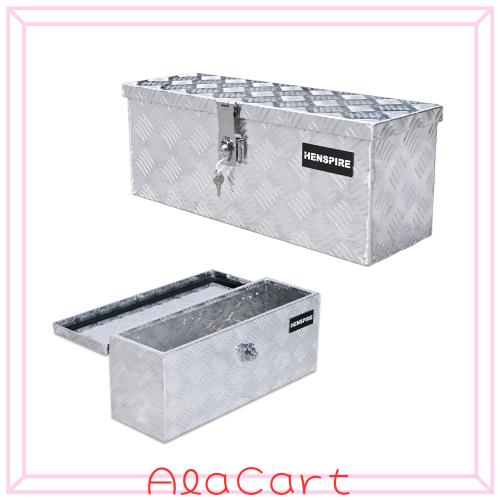 HENSPIRE 高耐久 頑丈 軽トラック荷台用アルミ工具箱 強化梱包 破損防止 (60*20*23.5CM) アルミコンテナ 収納ボックス 道具箱