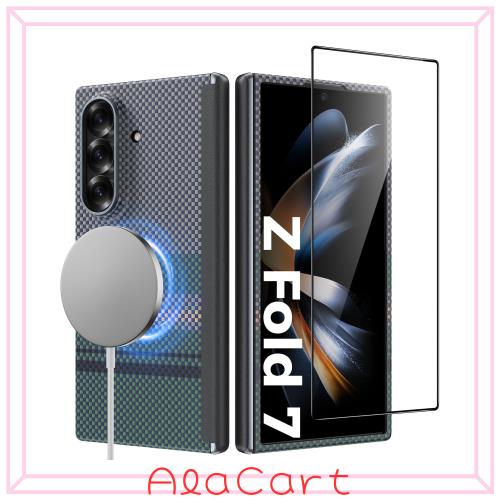 BENKS Aurora ArmorAir グランドコンボ、サムスン Galaxy Z Fold 7用ケース 保護フィルム、MagSafe対応ケブラーケース、ヒンジ保護・耐衝