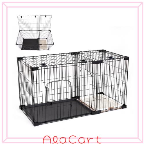 YumeTail ペットケージ ペットサークル 犬ケージ 犬ゲージ 屋根付き ペットゲージ 犬用ペットサークル 屋根付き トイレ付き 工具不要の簡