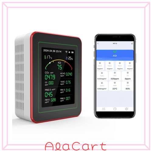 15-in-1 空気質モニター CO2 CO PM2.5 一酸化炭素チェッカー スマホ連携