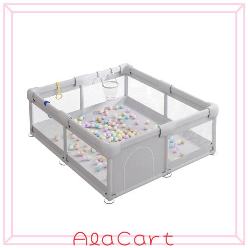 メッシュ ベビーサークル プレイヤード ベビーゲート 赤ちゃん 子供 ベビールーム キッズスペース 長方形 正方形 持ち運び 洗える 通気メ