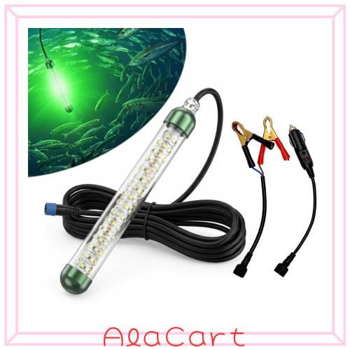 水中集魚灯 12V 70W 8000LM IP68防水 グリーンLED 5mコード付き 堤防船釣り用