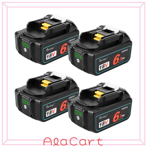 マキタ互換バッテリー 18V 6.0Ah BL1860B 4個セット PSE認証済