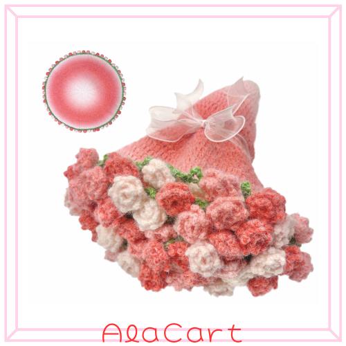 KANARI 花束ブランケット 100%手編み 完成品 サイズ 100cm ひざ掛け 母の日プレゼント 彼女への贈り物 誕生日 バレンタイン 結婚祝い お
