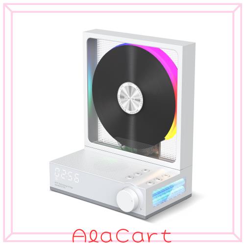 HOTT CD プレーヤー Bluetooth5.3 対応 デスクトップ ポータブル 4000mAh 充電式 RGB ライト付き ハイファイサウンド USB/TF カード再生