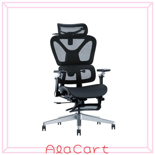 Comfora オフィスチェア 人体工学 フットレスト付 3Dヘッドレスト 6D 