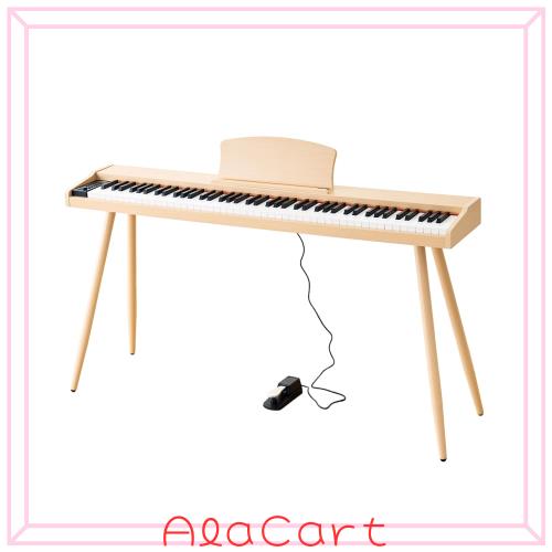 XNHUIY 電子ピアノ 88鍵盤 木製ナチュラル USB-MIDI対応