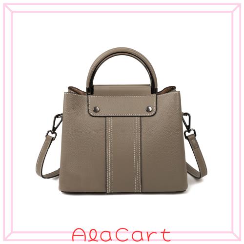 imeetu ショルダーバッグ 本革 3WAY 3室収納 24×18×12cm グレー