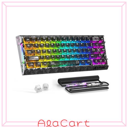 【ATTACK SHARK R68HE 墨影】磁気スイッチ ゲーミングキーボード 有線 68キー 65% ラピッドトリガー0.005mm（設定により）256Kスキャン