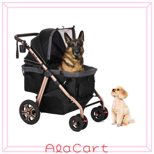 ペットカート 犬用バギー 滑り止めスロープ付き 4輪 折り畳み 耐荷重45KG
