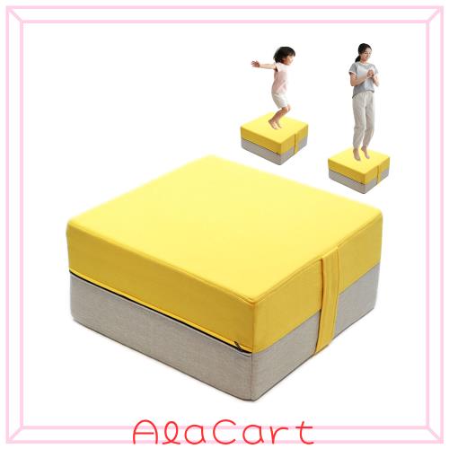 Verdure トランポリン クッション 大人 子供 運動不足 室内 ダイエット 3層構造 コイル 静音 50cmx50cm カバー洗濯可能 クッション型 バ