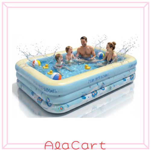 ビカト ファミリープール 大型 300×165×50cm 3気室 厚手PVC 折りたたみ式