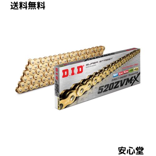 D.I.D(大同工業)バイク用チェーン カシメジョイント付属 520ZVM-X-118ZB G＆G(ゴールド) X-リング 二輪 オートバイ用