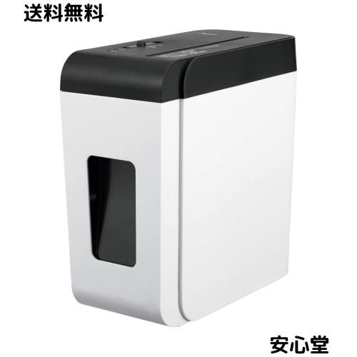 アスカ 静音シュレッダー 家庭用 業務用 クロスカット 細断枚数6枚 連続使用10分 ホッチキス対応 コンパクト スピード細断 ダストボック