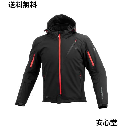 [KOMINE] バイク用 ジャケット プロテクトソフトシェルウィンターパーカ-IFU JK-5792 07-5792 Neo Black/Red 3XL 20,131円