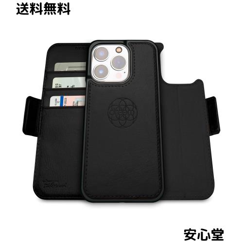 Dreem フィボナッチ（Fibonacci）2イン1 財布型ケース Apple iPhone 14 Pro Max用 - 高級ヴィーガンレザー製 マグネット着脱式 耐衝撃 携
