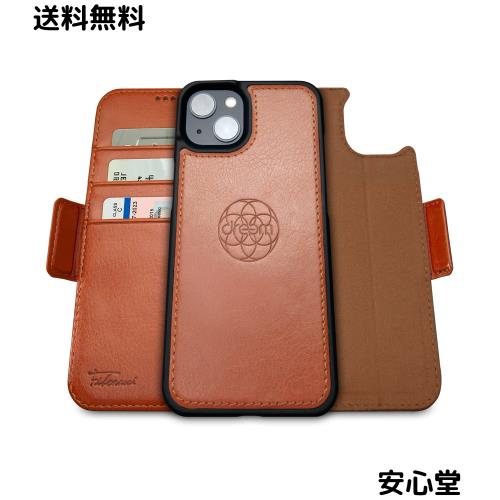 Dreem フィボナッチ（Fibonacci）2イン1 財布型ケース Apple iPhone 14 Plus用 - 高級ヴィーガンレザー製 マグネット着脱式 耐衝撃 携帯