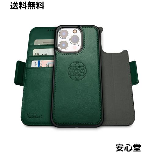 Dreem フィボナッチ（Fibonacci）2イン1 財布型ケース Apple iPhone 14 Pro用 - 高級ヴィーガンレザー製 マグネット着脱式 耐衝撃 携帯電