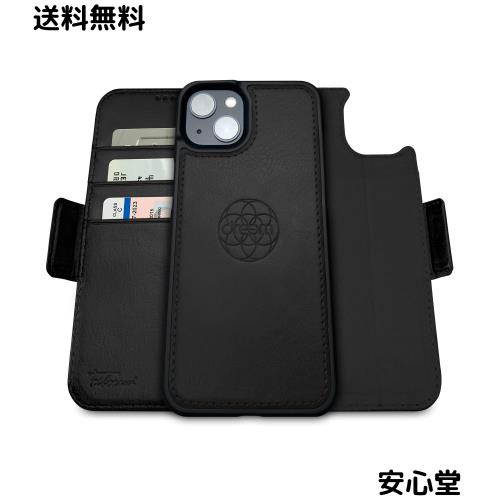 Dreem フィボナッチ（Fibonacci）2イン1 財布型ケース Apple iPhone 14 ＆ iPhone 16e用 - 高級ヴィーガンレザー製 マグネット着脱式 耐衝