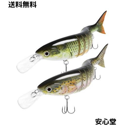 TRUSCEND バス トラウト用釣りルアー マルチジョイント スイムベイト スローシンキング バイオニック スイミング ルアー 淡水 海水 リア