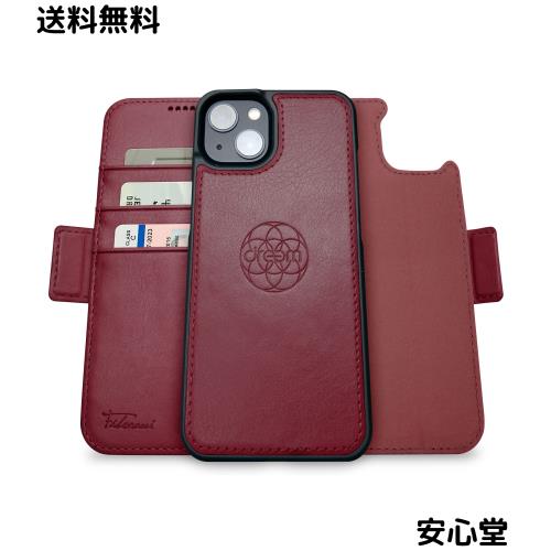 Dreem フィボナッチ（Fibonacci）2イン1 財布型ケース Apple iPhone 14 ＆ iPhone 16e用 - 高級ヴィーガンレザー製 マグネット着脱式 耐衝