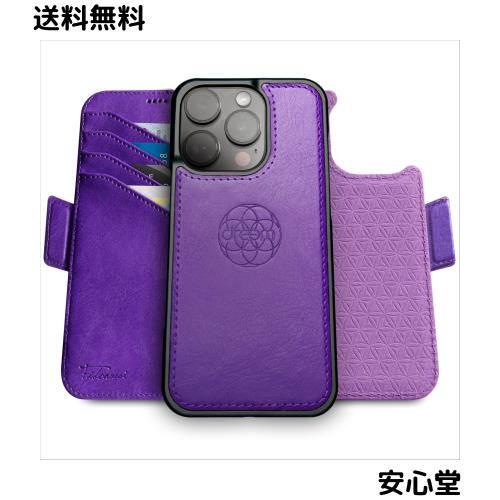 Dreem フィボナッチ（Fibonacci）2イン1 財布型ケース Apple iPhone 15 Pro Max用 - 高級ヴィーガンレザー製 マグネット着脱式 耐衝撃 携