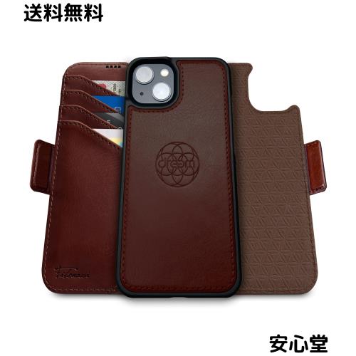 Dreem フィボナッチ（Fibonacci）2イン1 財布型ケース Apple iPhone 15用 - 高級ヴィーガンレザー製 マグネット着脱式 耐衝撃 携帯電話ケ