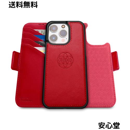 Dreem フィボナッチ（Fibonacci）2イン1 財布型ケース Apple iPhone 15 Pro用 - 高級ヴィーガンレザー製 マグネット着脱式 耐衝撃 携帯電