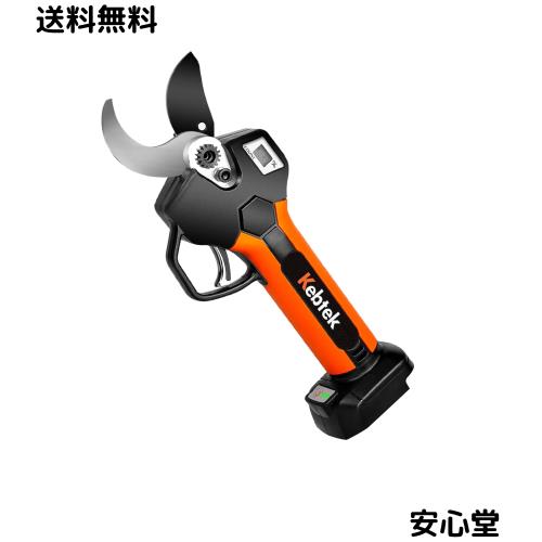 Kebtek電動剪定鋏40mmの本体 品番KT940 充電式剪定ばさみ本体 切断径40mm コードレス ブラシレスモーター搭載 切断回数と残量表示画面（