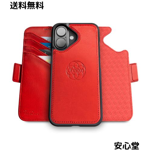 Dreem フィボナッチ（Fibonacci）2イン1 財布型ケース Apple iPhone 16用 - 高級ヴィーガンレザー製 マグネット着脱式 耐衝撃 携帯電話ケ