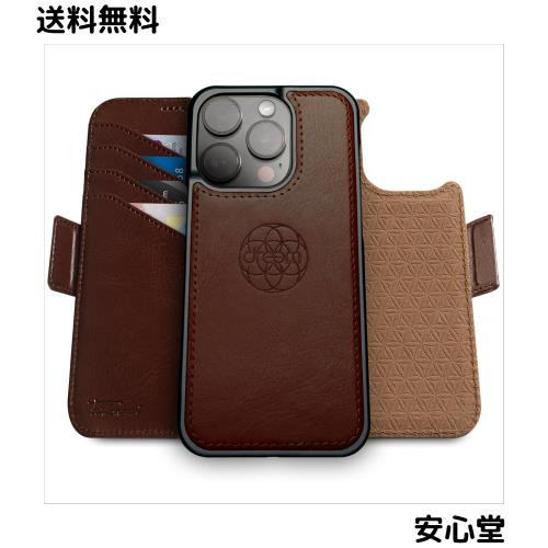 Dreem フィボナッチ（Fibonacci）2イン1 財布型ケース Apple iPhone 16 Pro Max用 - 高級ヴィーガンレザー製 マグネット着脱式 耐衝撃 携