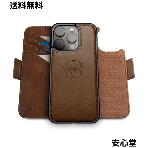 Dreem フィボナッチ（Fibonacci）2イン1 財布型ケース Apple iPhone 16 Pro Max用 - 高級ヴィーガンレザー製 マグネット着脱式 耐衝撃 携