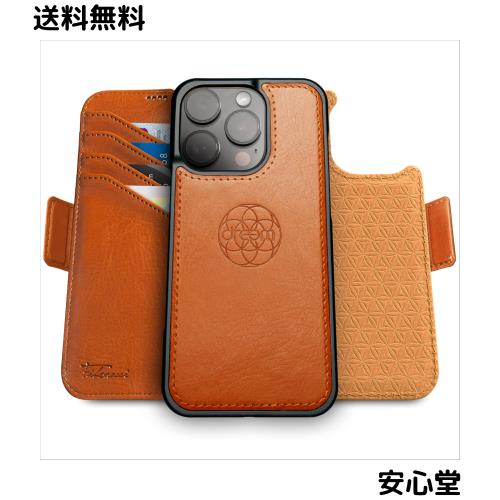 Dreem フィボナッチ（Fibonacci）2イン1 財布型ケース Apple iPhone 16 Pro Max用 - 高級ヴィーガンレザー製 マグネット着脱式 耐衝撃 携