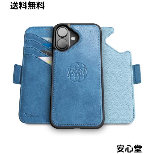 Dreem フィボナッチ（Fibonacci）2イン1 財布型ケース Apple iPhone 16用 - 高級ヴィーガンレザー製 マグネット着脱式 耐衝撃 携帯電話ケ