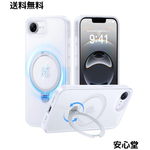 【2025最高傑作＆定点360度回転】CASEKOO iPhone 16e 用 ケース 米軍MIL規格 耐衝撃 MagSafe対応 高耐久性【横縦両立・角度自由調整】急速