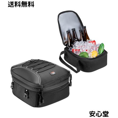 【インナーポーチ分離で2WAYに使える】KEMIMOTO バイク用 シートバッグ 拡張機能あり 22-34L ヘルメットバッグ 独立式保冷インナーバッグ