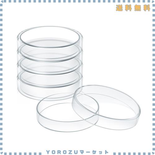 Huanyu シャーレ ペトリ皿 ガラス製 120mmx25mm 蓋付き 5個セット 耐熱400℃ 高ホウケイ酸 細胞 培養用 研究室用 実験用 植物/昆虫観察