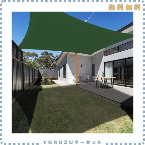 Ankuka 日除けシェード サンシェード クールシェード UVカット 紫外線98％カット 4×6m正方形 軽量 撥水 耐久性 洗濯可能 ベランダ/廊下/